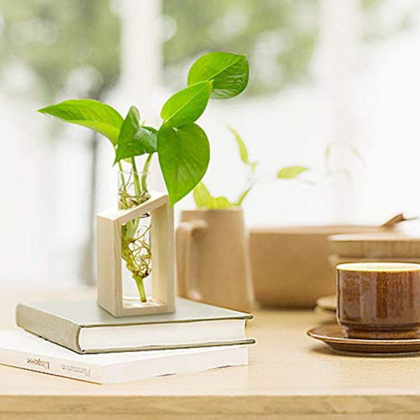 Hot Sale Crystal Glass Test Tube Vase in Wooden Stand Flower Pots for Hydroponic Plants Home Garden Decoration Hot Sale Crystal Glass Test Tube Vase in Wooden Stand Flower Pots for Hydroponic Plants Home Garden Decoration
